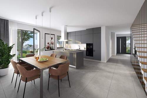 Küche und Esszimmer - Gudrunsiedlung Brunnthal: Neubau Einfamilienhaus mit attraktivem Grundstück