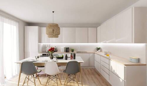 Die offene Wohnküche lädt zum gemeinsamen Kochen e - Doppelhaushälfte mit 114,00 m² in Müllrose zum Kaufen