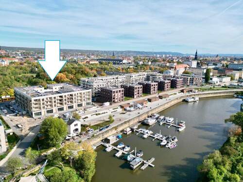 Luftbild - * unvergleichbarer Elbblick - moderne 4 Raumwohnung mit großer Loggia *