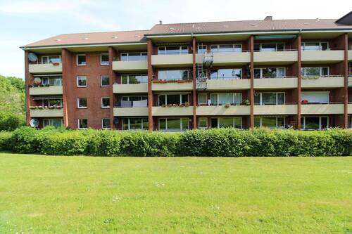 Rückansicht Haus Balkone dritter Balkon von links - 