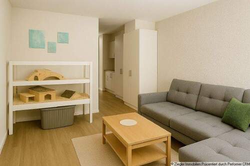 2 Wohnzimmer Ansicht b - 2 Zimmer Etagenwohnung zum Kaufen in Mannheim