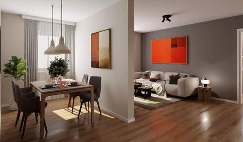 Wohnzimmer - Eigentumswohnung mit Komfort - 389.900,00 EUR Kaufpreis, ca.  80,80 m² Wohnfläche