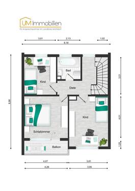OG - 4 Zimmer Reihenmittelhaus zum Kaufen in Teising