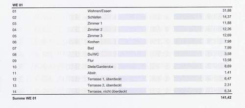 Wfl-Berechnung Wohnung 1 - 