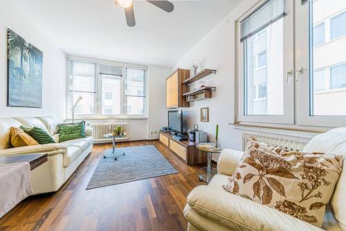 Wohnzimmer - Exzellent geschnittene 3-Zimmer-Wohnung nahe Dom und Main