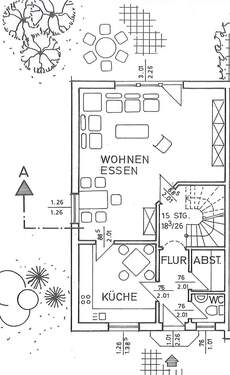 Grunriss Erdgeschoss - 4 Zimmer Mehrfamilienhaus, Wohnhaus in Cappeln