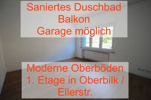 Schlafzimmer - KOMFORTWHG. SANIERTES DUSCHBAD BALKON GARAGE MÖGL. 1.OG MODERNE BÖDEN OBERBILKELLERSTR.