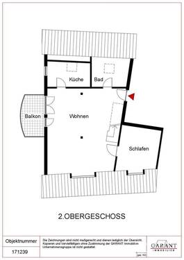 Obergeschoss - 2 Zimmer Etagenwohnung zum Kaufen in Grossbottwar