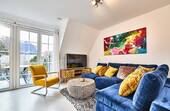 Wohnbereich - Stylische 4-Zi. FeWo mit Westbalkon in 1a-Strandlage von Westerland