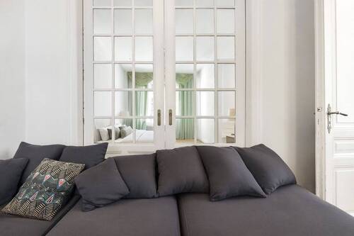 Flügeltüren im Wohnzimmer visualisiert - 4 Zimmer Etagenwohnung in Frankfurt