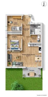 Erdgeschoss WHG 1 - 3 Zimmer Etagenwohnung zum Kaufen in Singen