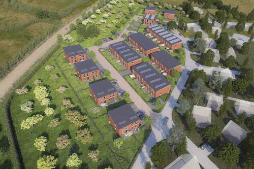 Vogelperspektive An den Obstwiesen - Reihenmittelhaus mit 103,10 m&sup2; in Henstedt-Ulzburg zum Kaufen