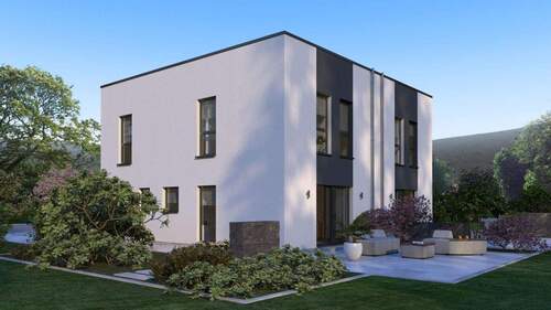 Ansicht Garten - Doppelhaushälfte mit 122,70 m&sup2; in Neuberg zum Kaufen