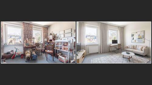 Arbeitszimmer vorher-nachher - 