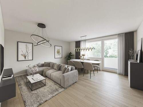 Visualisierung Wohnzimmer - 3 Zimmer Etagenwohnung zum Kaufen in Düsseldorf / Unterbach