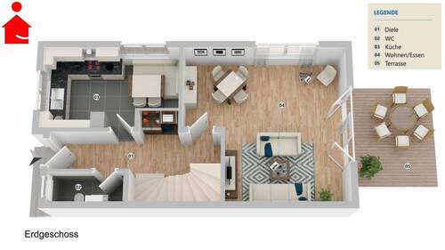 unverbindliche Darstellung - 5 Zimmer Doppelhaushälfte in Ibbenbüren
