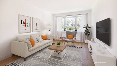 Wohnzimmer Beispielmöblierung - 2 Zimmer Etagenwohnung in Hamburg