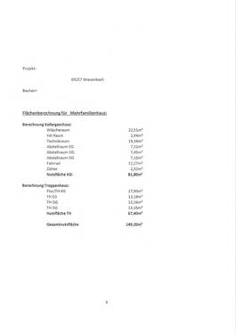 Flächenberechnung Mehrfamilienhaus - 