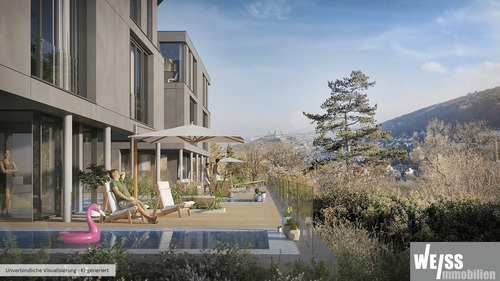 Außenansicht Pool mit Festungsblick - 