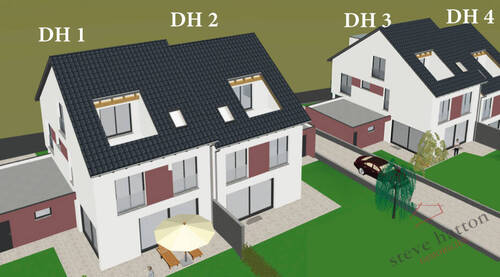 13320 Ansicht Süd - Hochwertige NEUBAUTEN: 2 LUXUS-Doppelhaushälften