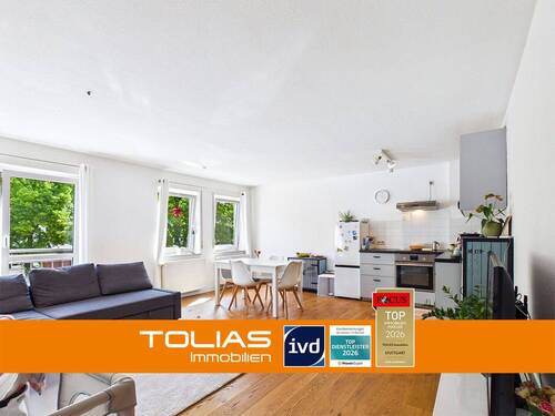 Titelbild - Die Stadt direkt vor der Tür: helle Zwei-Zimmer-Wohnung in Ludwigsburg!