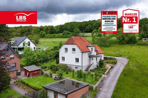 Drohne Haus von vorne - Tolles Einfamilienhaus mit Einliegerwohnung in Werther!
