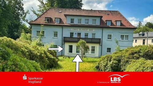 Hausansicht / Wohnung Erdgeschoss Bildmitte - 2 Zimmer Etagenwohnung zum Kaufen in Bad Brambach