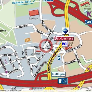 Karte 1 - 4 Zimmer Etagenwohnung in Bochum