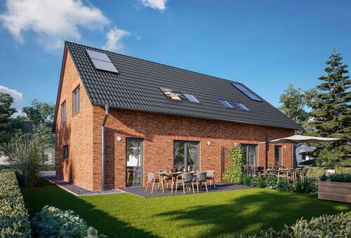 Doppelhaus-Behringen-116-Garten-Klinker.jpg - Doppelhaushälfte mit 120,00 m&sup2; in Marl zum Kaufen