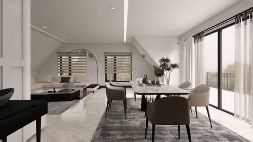 Wohn-Essbereich mit offener Küche mit Kochinsel - 3 Zimmer Etagenwohnung zum Kaufen in Eckental