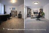 Traditionelles und modernes Arbeitszimmer vergleichen - 