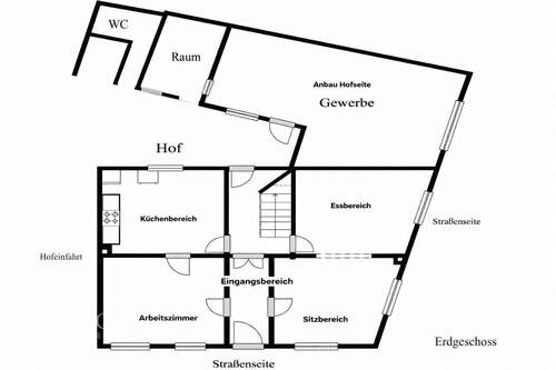 Erdgeschoss Haupthaus - Anbau - 