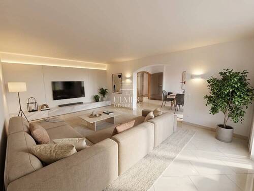 Wohnzimmer AI - 3,5-Zimmer Penthouse mit gigantischer Dachterrasse über den Dächern von Bietigheim-Bissingen