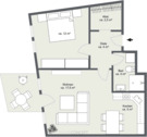 Wohnung Grundfläche Zeichnung - 2 Zimmer Etagenwohnung in Reutlingen