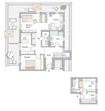 ideal mit weiterem Zimmer in der unteren Ebene - 