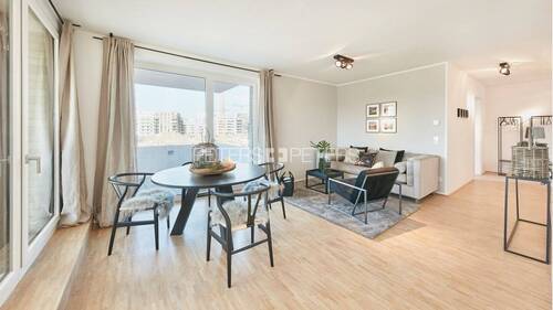 Wohnzimmer (Beispiel Musterwohnung) - 3 Zimmer Etagenwohnung zur Miete in Hamburg