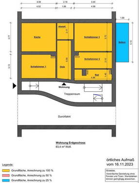 Aufmaß - Etagenwohnung mit 83,40 m&sup2; in Herne zum Kaufen
