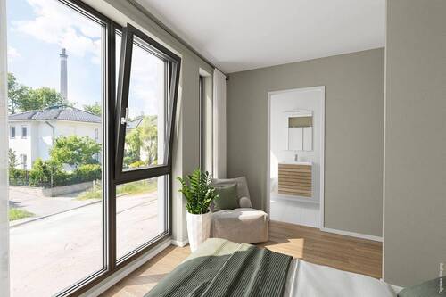 Schlafzimmer 1 mit Bad en Suite - 4 Zimmer Etagenwohnung in Berlin