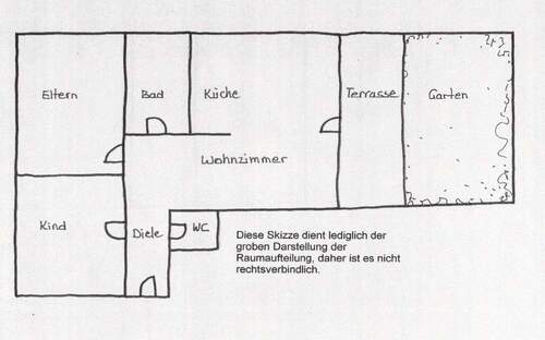 Skizze zur Raumaufteilung - 