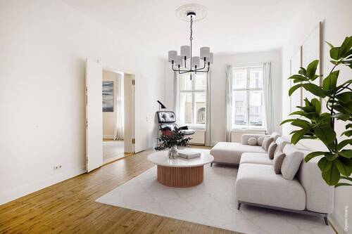 Bild 1 - Geschmackvolle Altbauwohnung im nicht einsehbaren Hochparterre in zentraler, ruhiger Lage im beliebten Dichterviertel von Berlin-Mitte