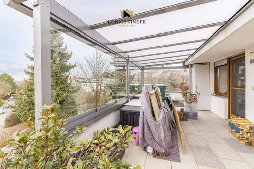Dachterrasse mit Glasschiebeelementen - 