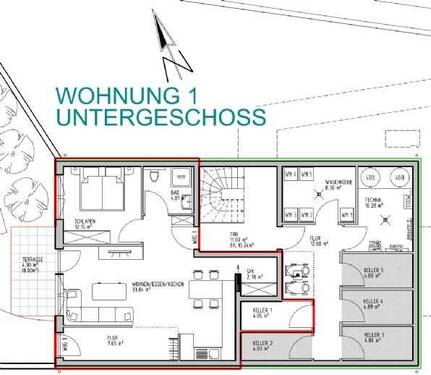 UG WHG1 - Energieeffiziente 2-Zimmer-Untergeschosswohnung mit Terrasse