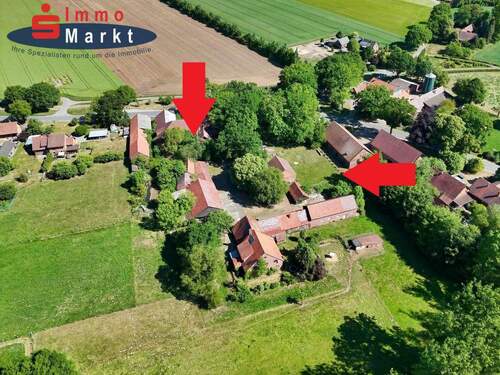 Luftbild Rückansicht - 1 Zimmer Mehrfamilienhaus, Wohnhaus in Raddestorf