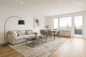Wohnzimmer - Beispiel Foto fertig renoviert - Traumhafte 3-Zimmer-Wohnung mit zentraler und dennoch ruhiger Lage sowie einem geräumigen Balkon!