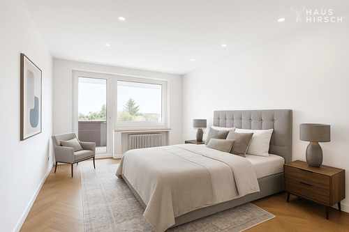 Schlafzimmer - Beispiel Foto fertig renoviert - 3 Zimmer Etagenwohnung zum Kaufen in Köln