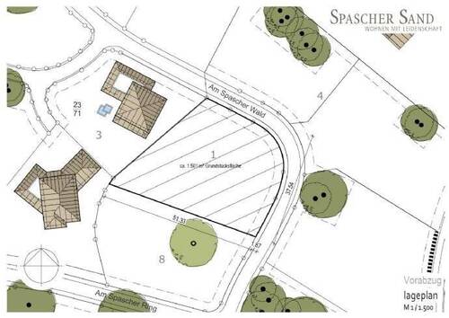Lageplan Am Spascher Wald 1 - Grundstück zum Kaufen in Wildeshausen