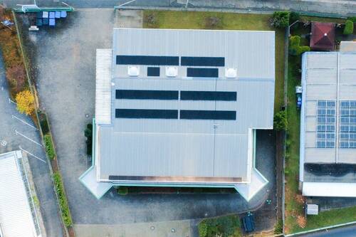 Vogelperspektive - Halle in Pirna