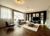 Wohnzimmer virtuell möbliert - 4 Zimmer Reihenendhaus zum Kaufen in Osnabrück