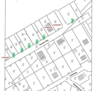 freie Grundstücke grün markiert - 
