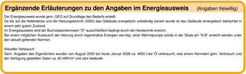Ergänzung zum Energieausweis - 